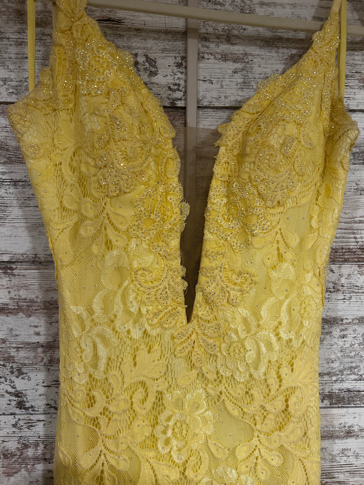 YELLOW LACE LONG DRESS