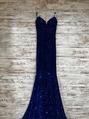 ROYAL BLUE SEQUIN MERMAID GOWN