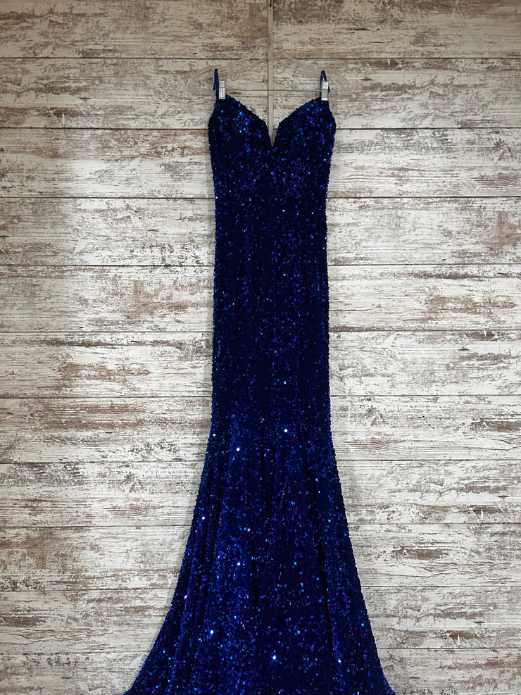 ROYAL BLUE SEQUIN MERMAID GOWN
