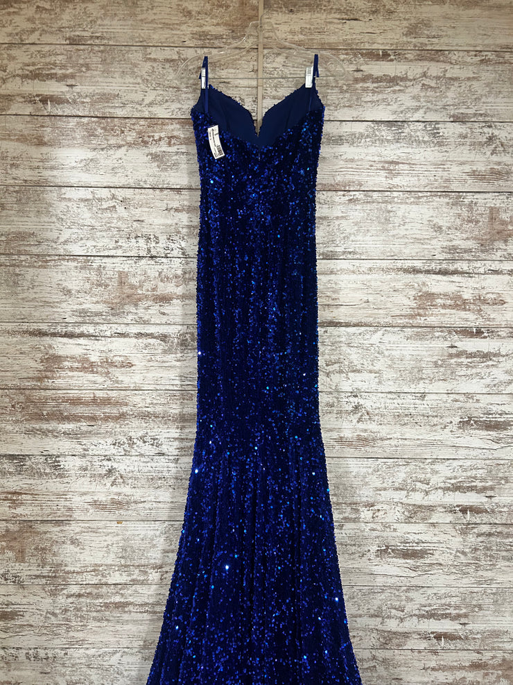 ROYAL BLUE SEQUIN MERMAID GOWN
