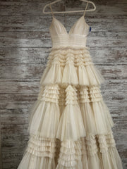 IVORY TIERED A LINE GOWN