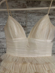 IVORY TIERED A LINE GOWN