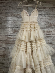 IVORY TIERED A LINE GOWN