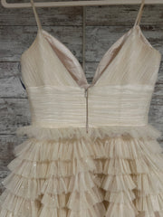 IVORY TIERED A LINE GOWN