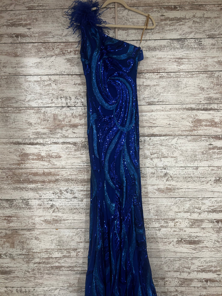 ROYAL BLUE SPARKLY LONG DRESS