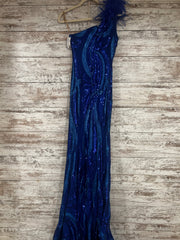 ROYAL BLUE SPARKLY LONG DRESS