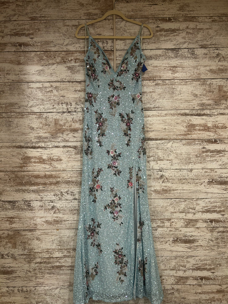 BLUE SEQUIN LONG DRESS (NEW)