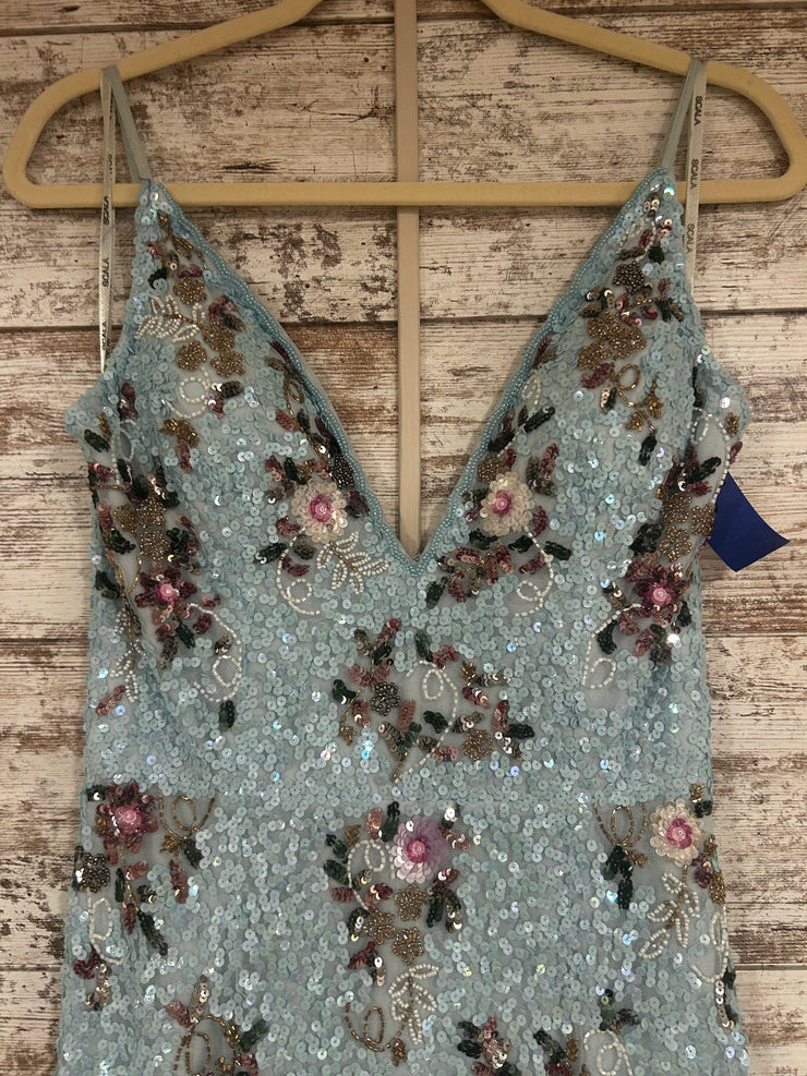 BLUE SEQUIN LONG DRESS (NEW)