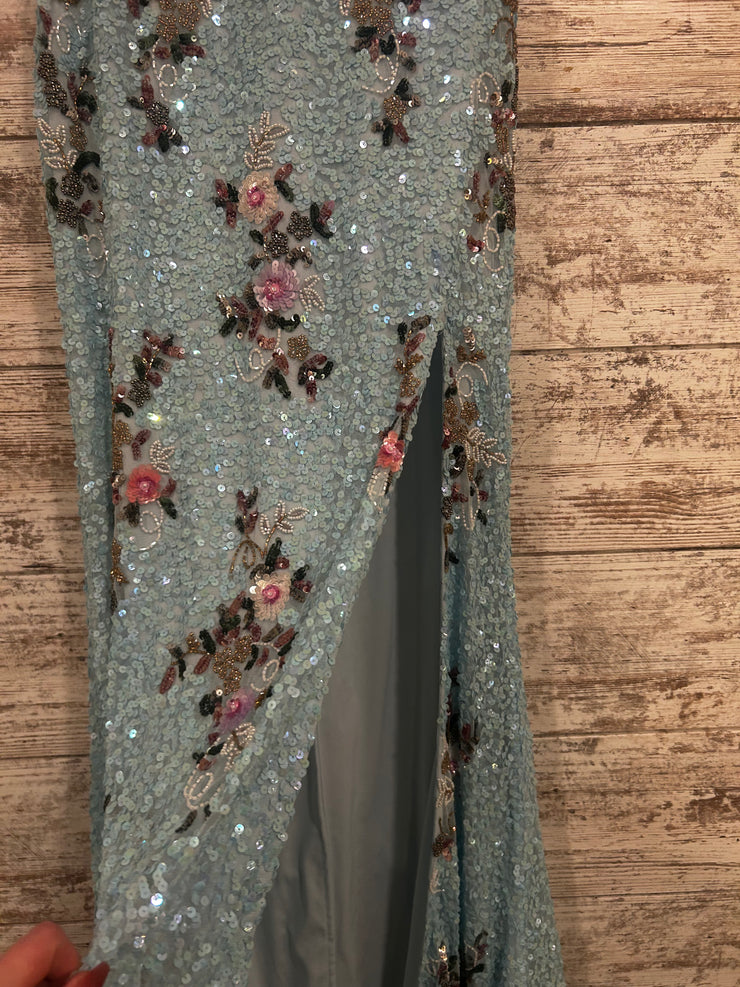 BLUE SEQUIN LONG DRESS (NEW)