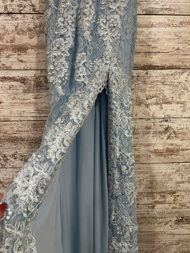 BLUE/WHITE SPARKLY LONG DRESS