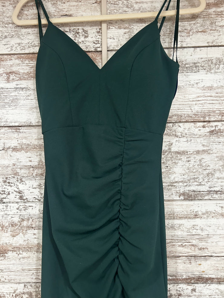 GREEN LONG EVENNING GOWN