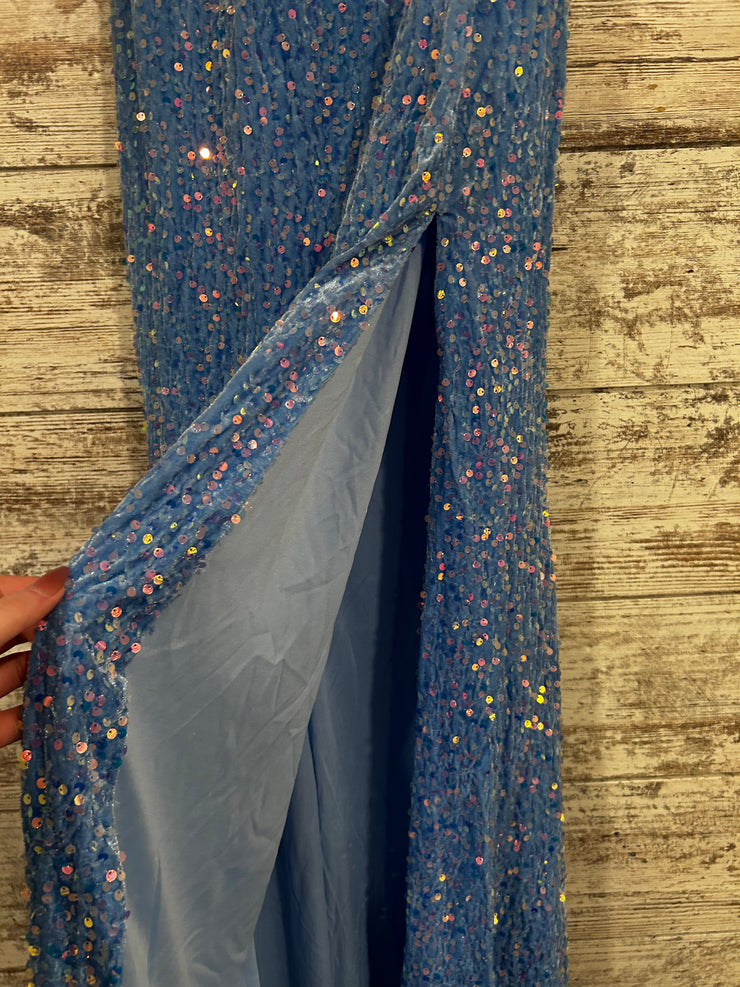 BLUE SEQUIN LONG DRESS (NEW)