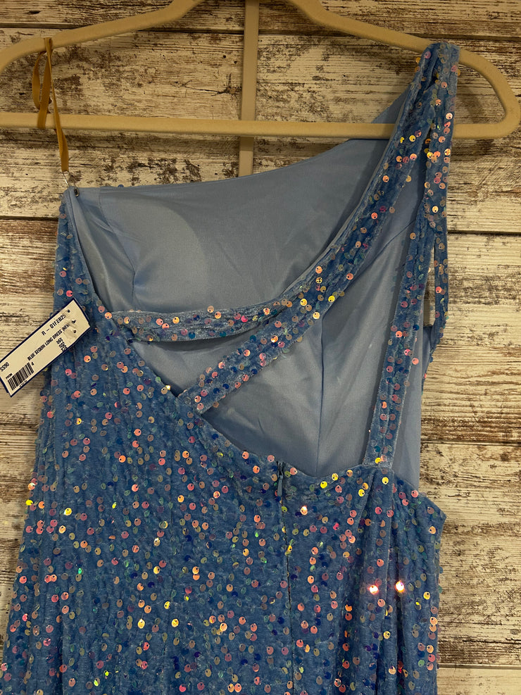 BLUE SEQUIN LONG DRESS (NEW)