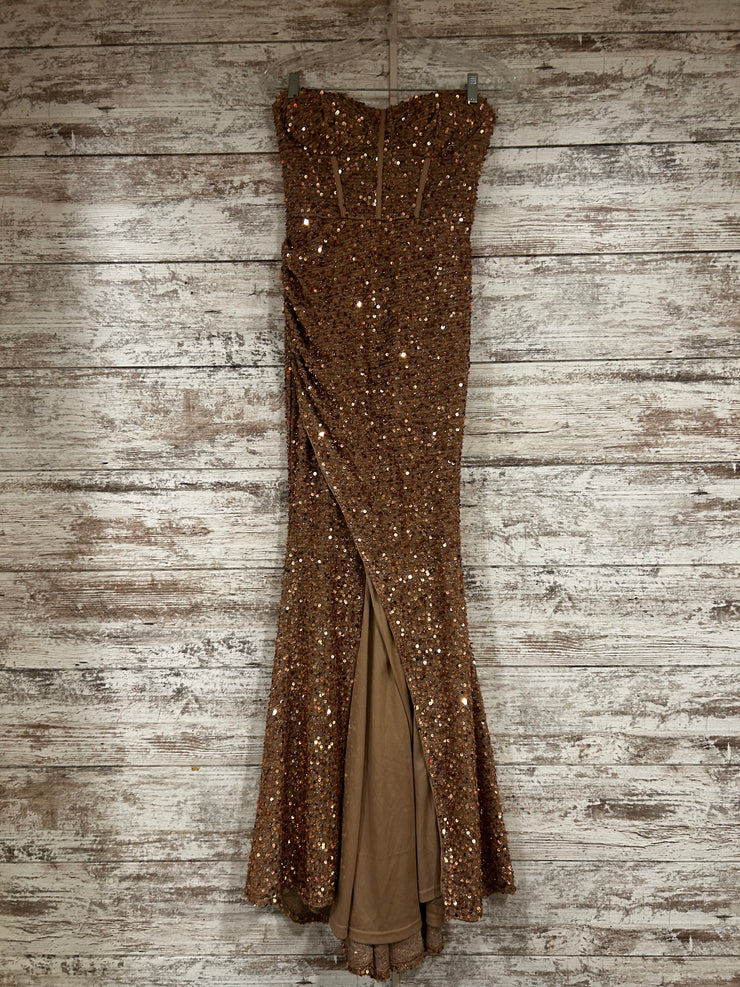GOLD SEQUIN LONG DRESS (NEW)