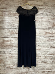 NAVY BEADED TOP LONG DRESS