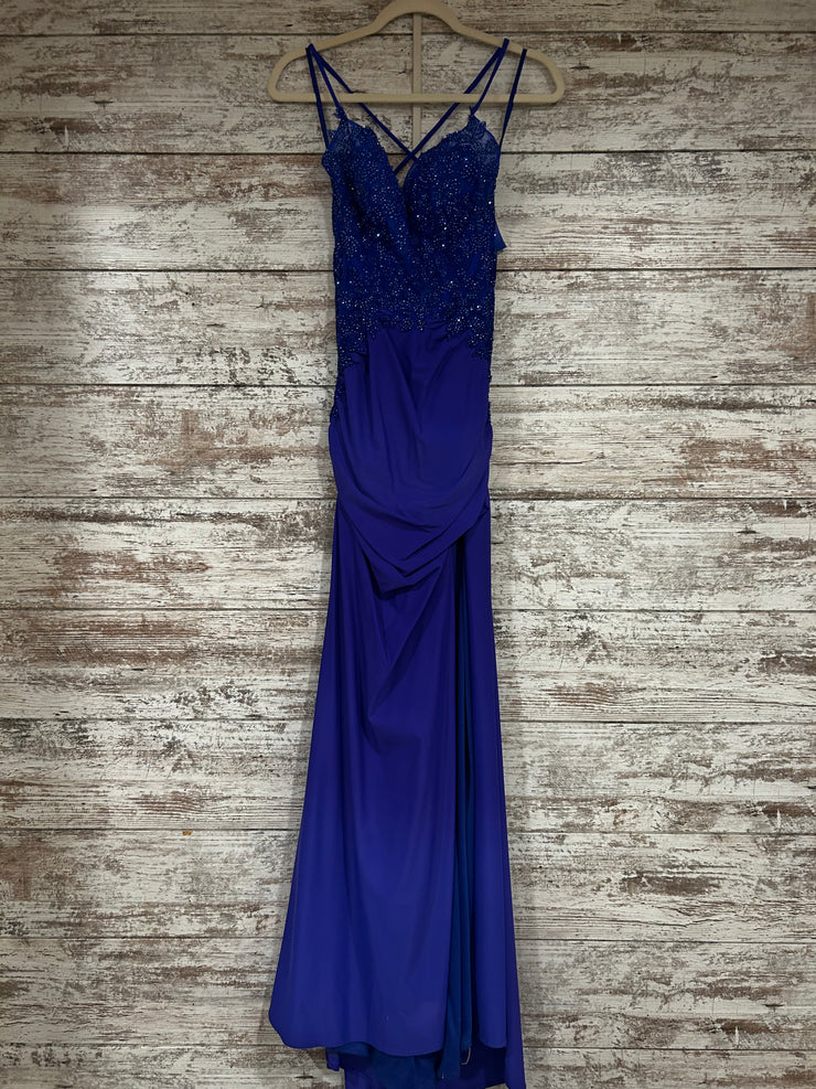 ROYAL BLUE LONG EVENING GOWN