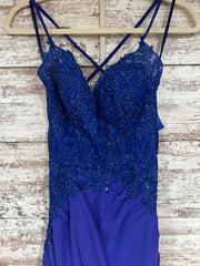 ROYAL BLUE LONG EVENING GOWN