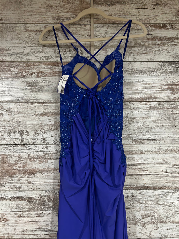 ROYAL BLUE LONG EVENING GOWN