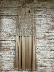 GOLD SEQUIN TOP LONG DRESS-NEW