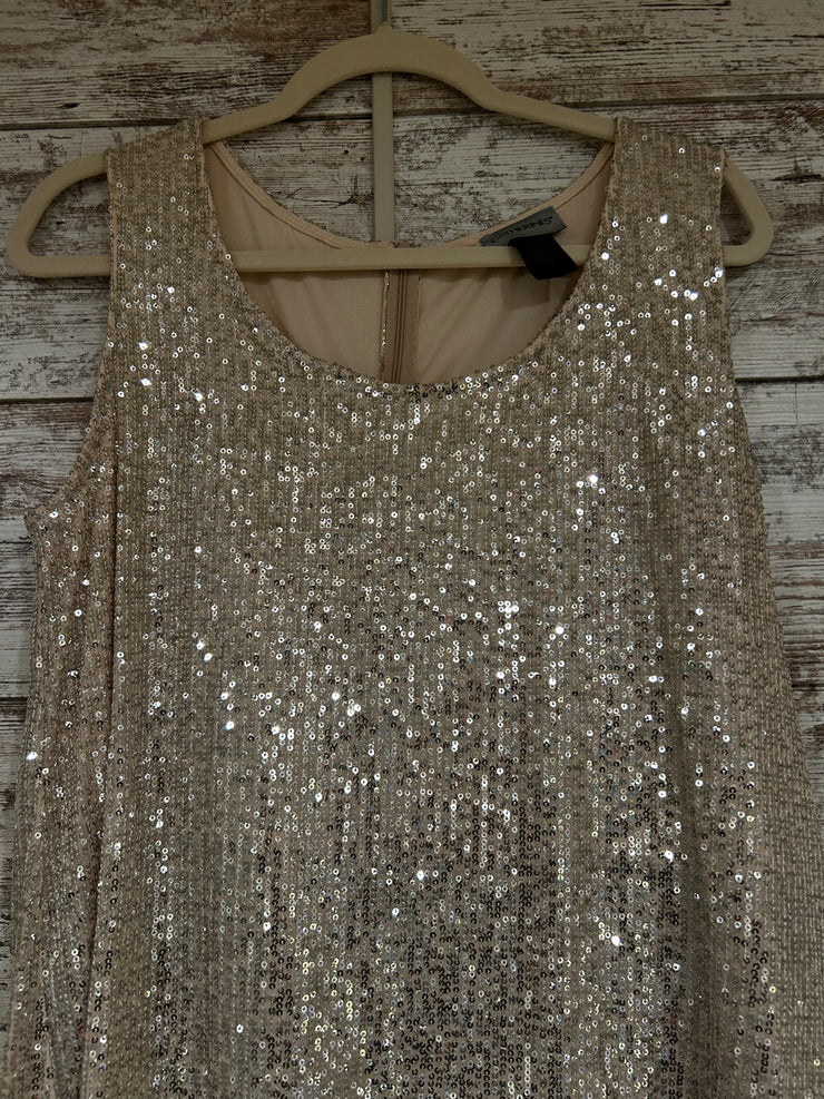 GOLD SEQUIN TOP LONG DRESS-NEW