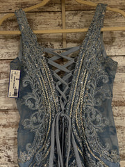 BLUE SPARKLY LONG DRESS