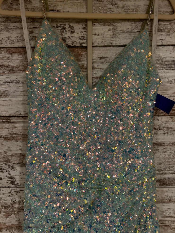 BLUE FULL SEQUIN LONG DRESS