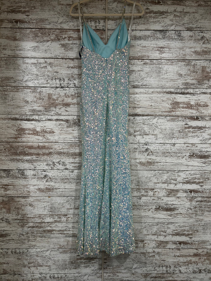 BLUE FULL SEQUIN LONG DRESS