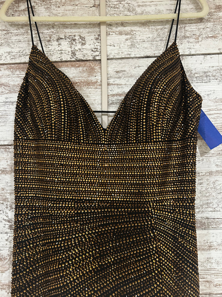 BLACK/GOLD SPARKLY LONG DRESS