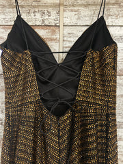 BLACK/GOLD SPARKLY LONG DRESS