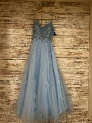 BLUE/FLORAL A LINE GOWN