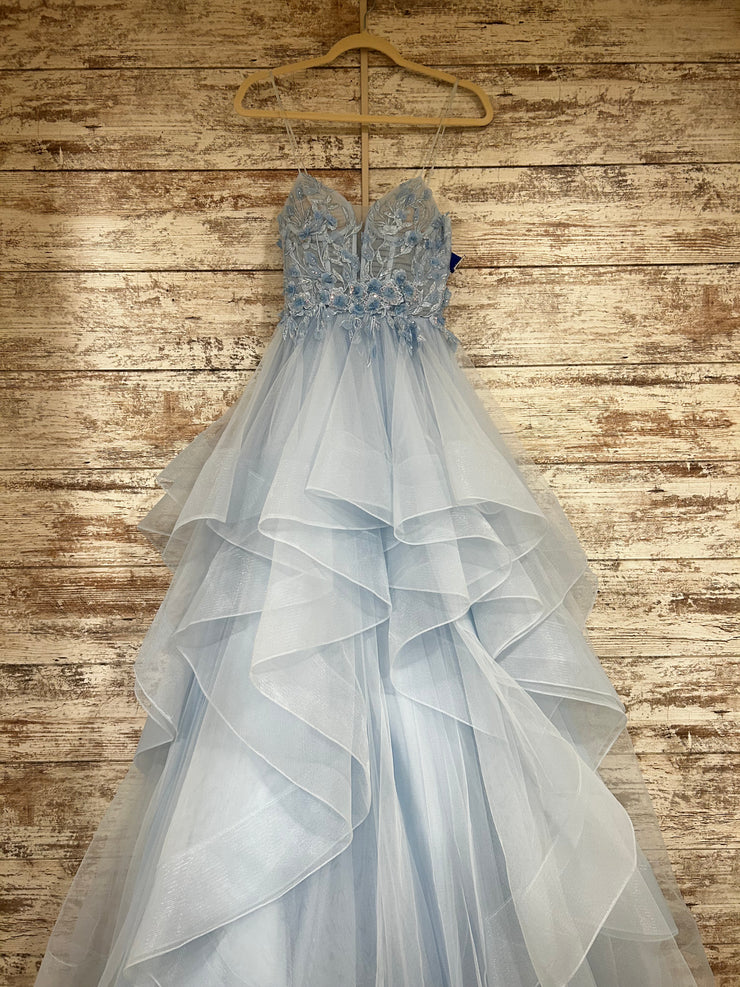 BLUE LAYERED A LINE GOWN (NEW)