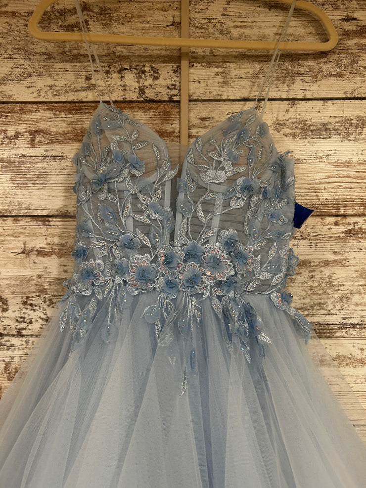 BLUE LAYERED A LINE GOWN (NEW)