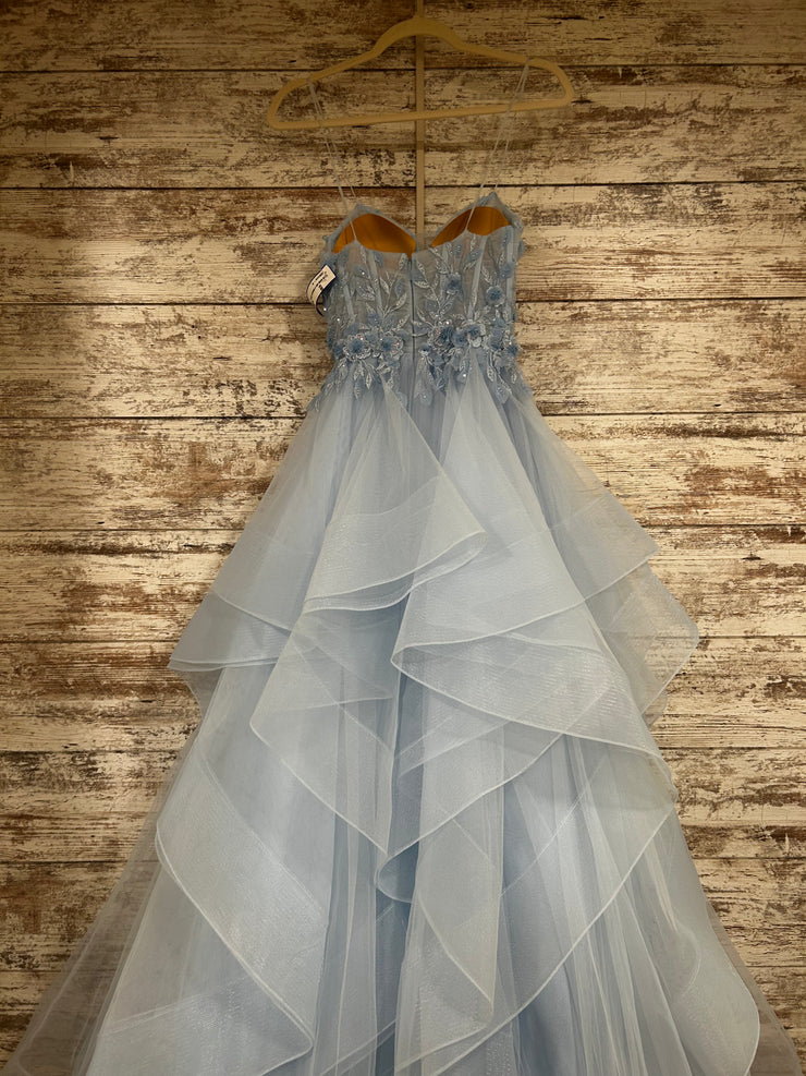 BLUE LAYERED A LINE GOWN (NEW)
