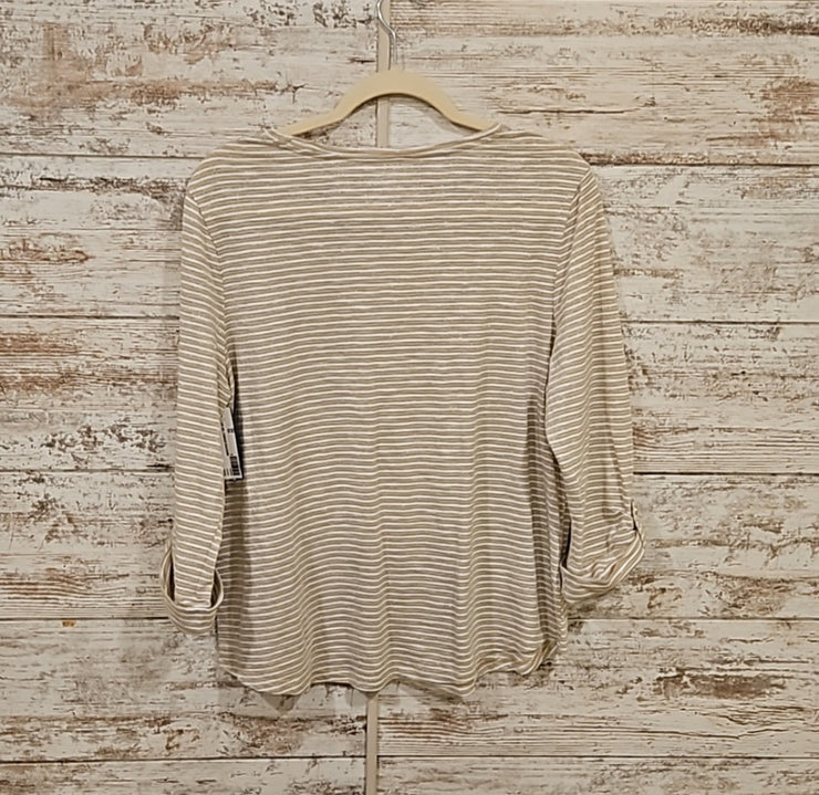 WHITE/TAN SPARKLY TOP $89