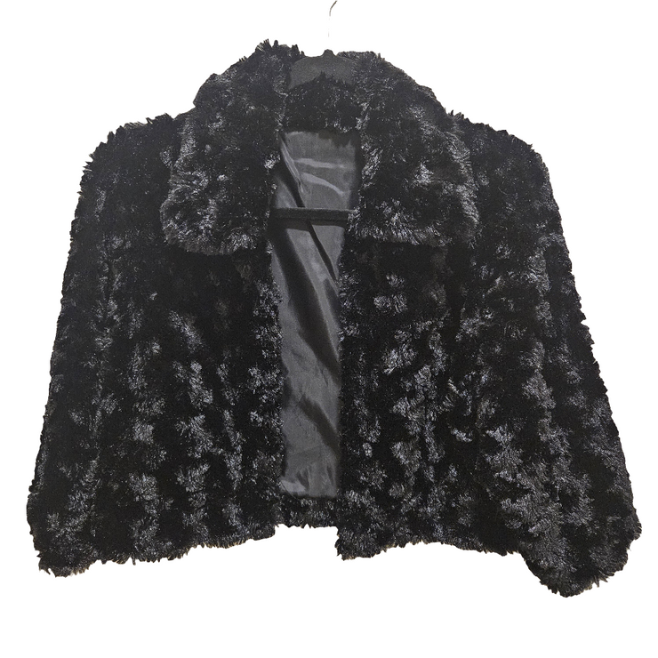 BLACK FAUX FUR SHRUG (NEW)