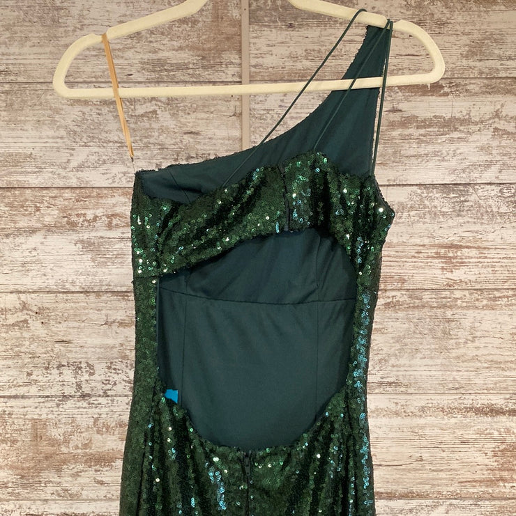 GREEN SPARKLY LONG DRESS