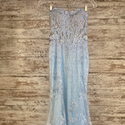 BLUE FLORAL MERMAID GOWN