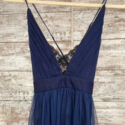 NAVY A LINE GOWN