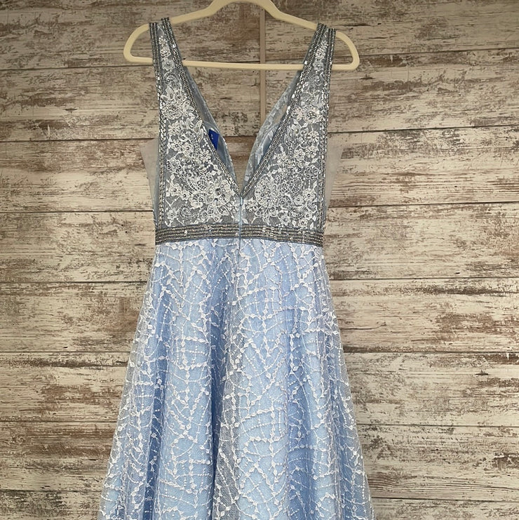 BLUE/WHITE A LINE GOWN (NEW)