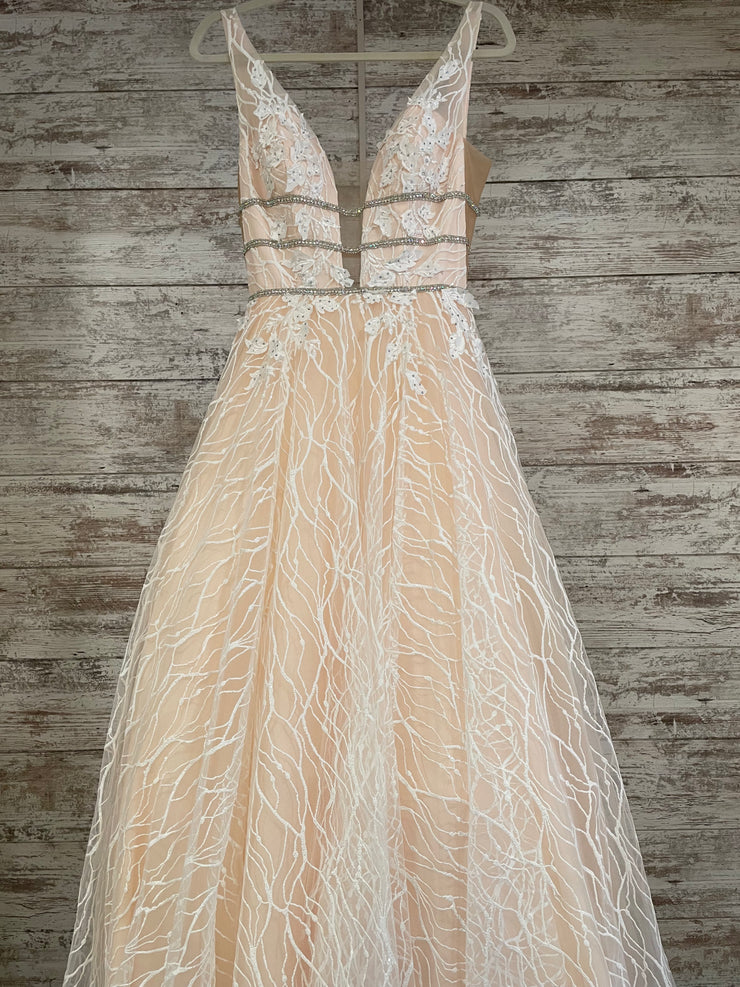 PEACH/WHITE PRINCESS GOWN-NEW