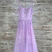 LAVENDER/FLORAL A LINE GOWN