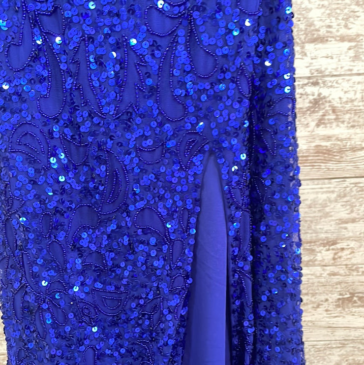 ROYAL BLUE SEQUIN LONG DRESS