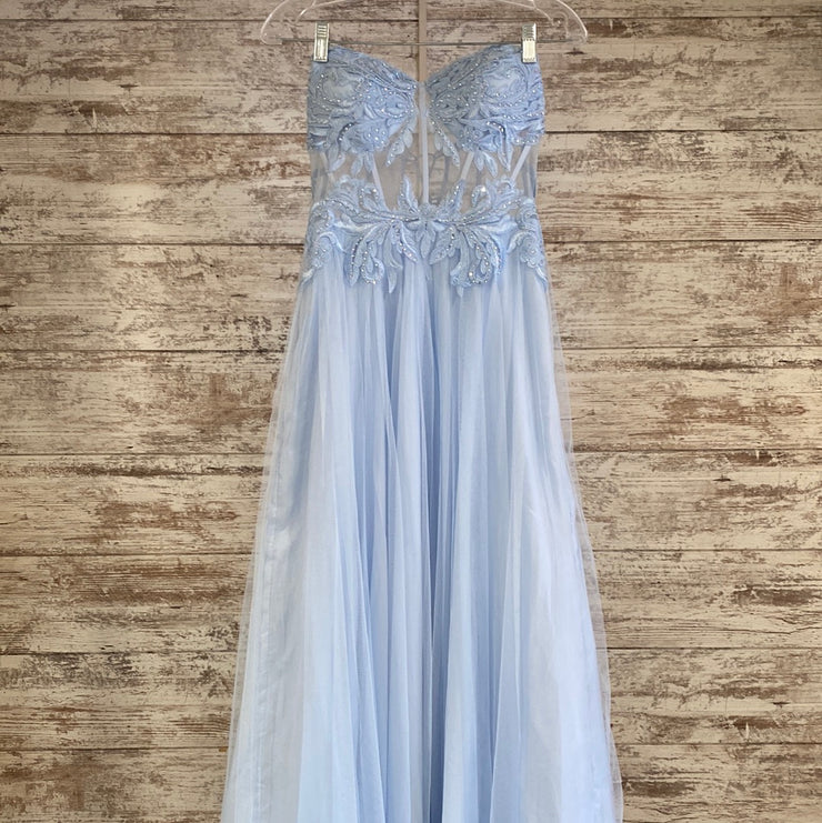 BLUE A LINE GOWN