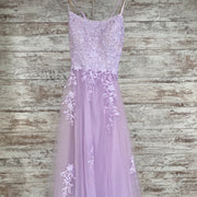 LAVENDER/FLORAL A LINE GOWN