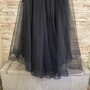 BLACK/FLORAL PRINCESS GOWN