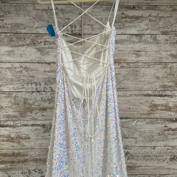 WHITE SEQUIN LONG GOWN (NEW)