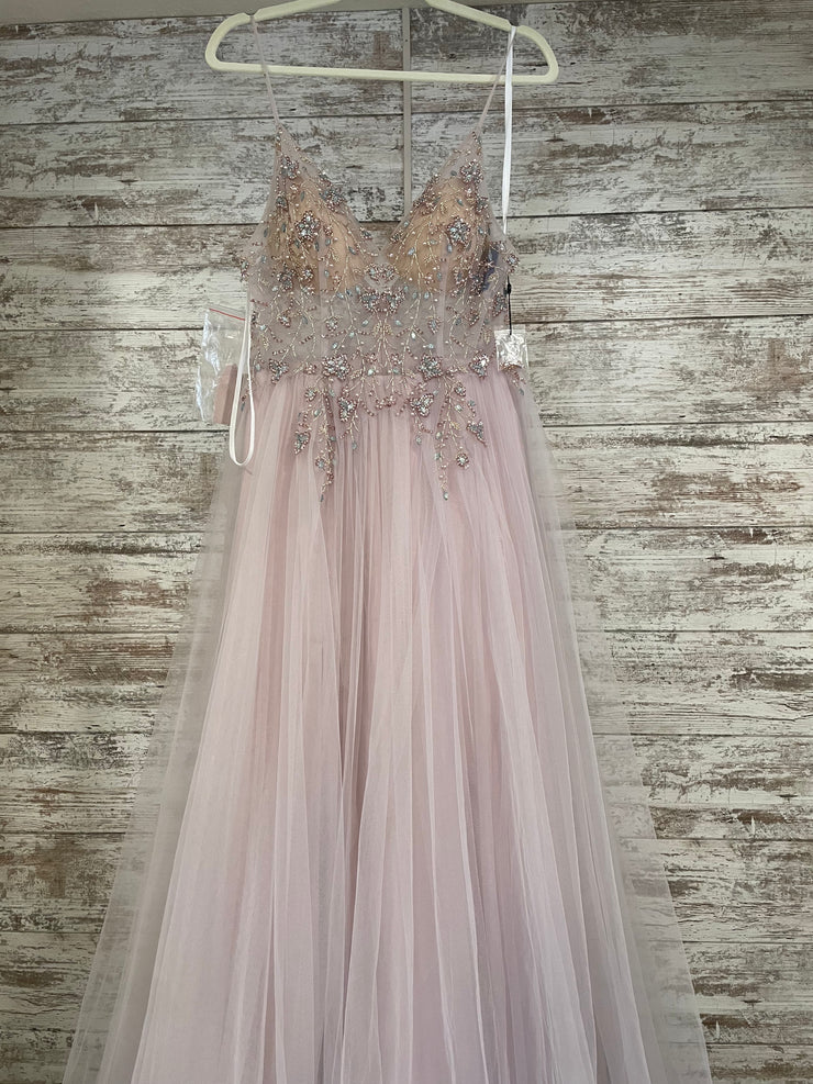 BLUSH SPARKLY A LINE GOWN-NEW