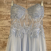 BLUE A LINE GOWN