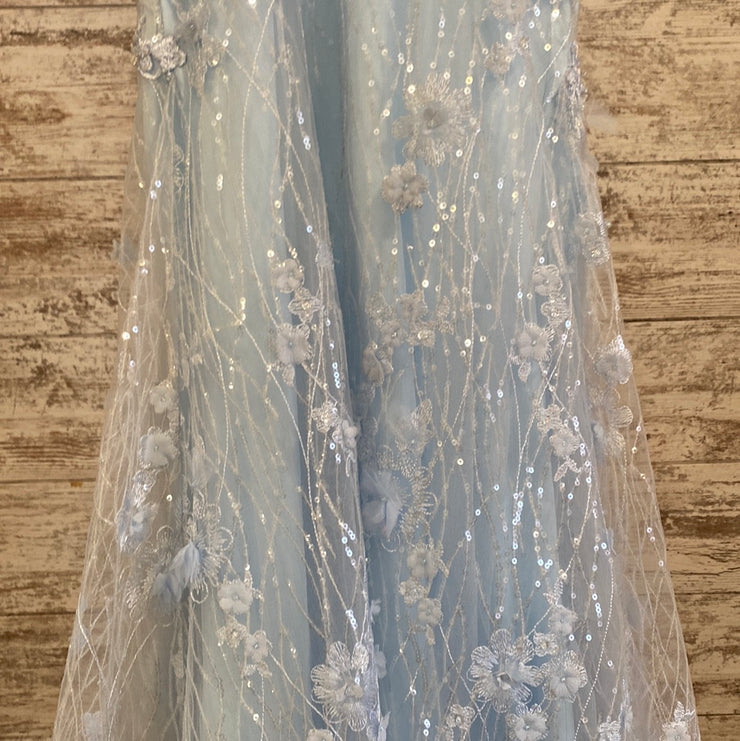 BLUE FLORAL MERMAID GOWN