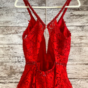 RED FLORAL PRINCESS GOWN